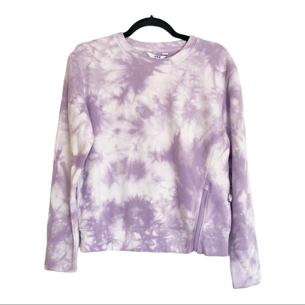 NWT JoyLab Purple Zipper Tie Dye Sweatshirt Sz Xs